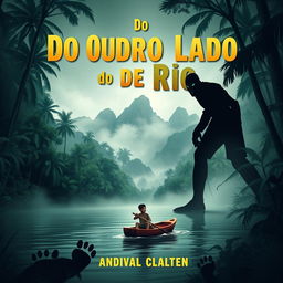 a book cover for 'Do Outro Lado do Rio' featuring a dense Amazon jungle background with towering trees and a mystical mist