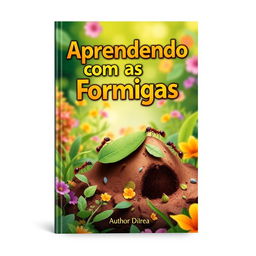 Design a book cover titled "Aprendendo com as Formigas" (Learning from the Ants)