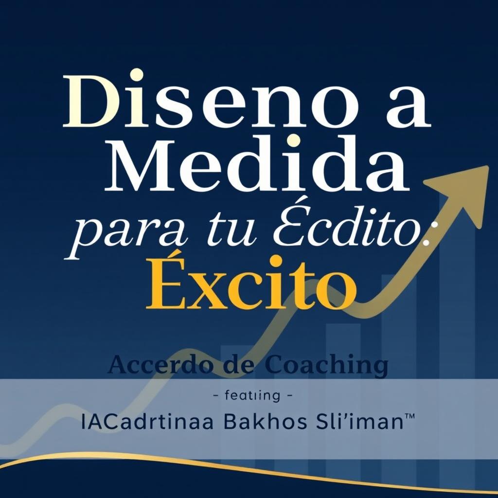 A distinguished and professional promotional design for "Diseño a Medida para tu Éxito: Acuerdo de Coaching" featuring IAC Certified Coach Adriana Bakhos Sleiman