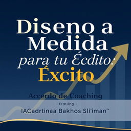 A distinguished and professional promotional design for "Diseño a Medida para tu Éxito: Acuerdo de Coaching" featuring IAC Certified Coach Adriana Bakhos Sleiman