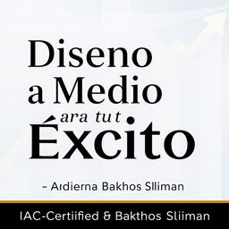 A distinguished and professional promotional design for "Diseño a Medida para tu Éxito: Acuerdo de Coaching" featuring IAC Certified Coach Adriana Bakhos Sleiman