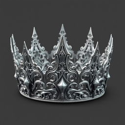 Design a silver crown with intricate detail in fantasy style