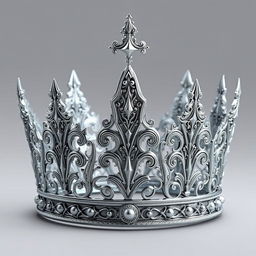 Design a silver crown with intricate detail in fantasy style