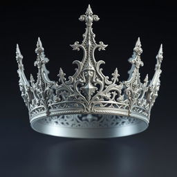 Design a silver crown with intricate detail in fantasy style