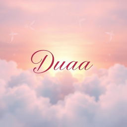 The name 'Duaa' elegantly written in a stylish, flowing script that exudes grace and beauty, set against an enchanting background