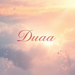 The name 'Duaa' elegantly written in a stylish, flowing script that exudes grace and beauty, set against an enchanting background