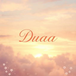 The name 'Duaa' elegantly written in a stylish, flowing script that exudes grace and beauty, set against an enchanting background