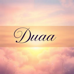 The name 'Duaa' elegantly written in a stylish, flowing script that exudes grace and beauty, set against an enchanting background