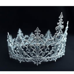 Design a silver tiara with intricate detail in fantasy style