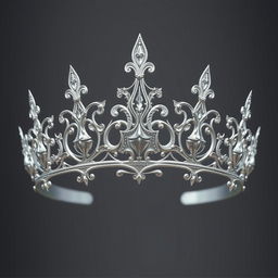 Design a silver tiara with intricate detail in fantasy style