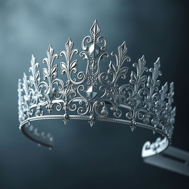 Design a silver tiara with intricate detail in fantasy style