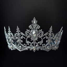 Design a silver tiara with intricate detail in fantasy style