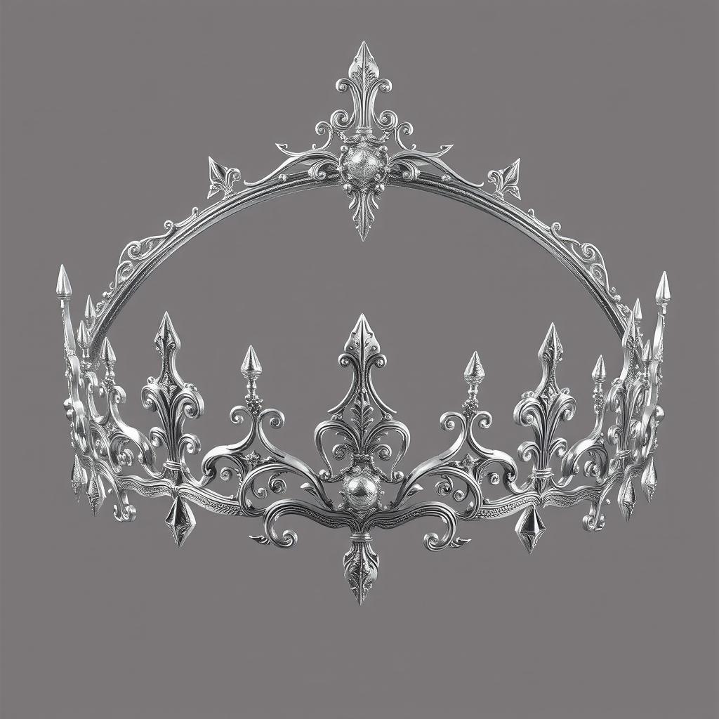 Design a silver diadem with intricate detail in fantasy style