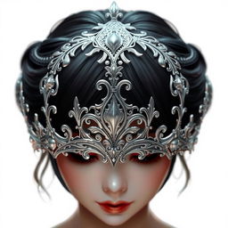 Design a silver diadem with intricate detail in fantasy style