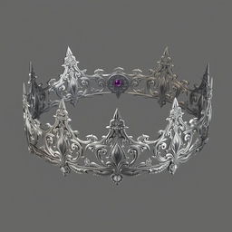 Design a silver diadem with intricate detail in fantasy style