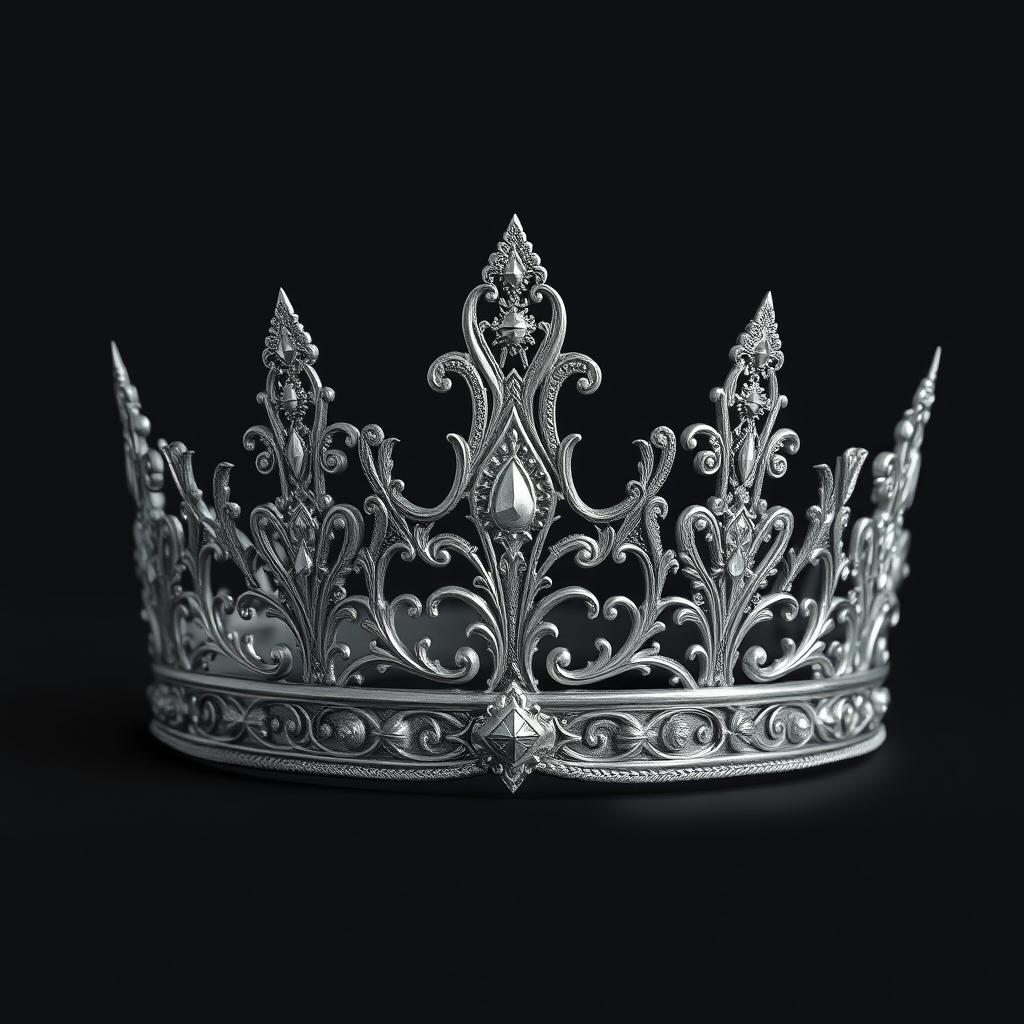 Design a silver diadem with intricate detail in fantasy style