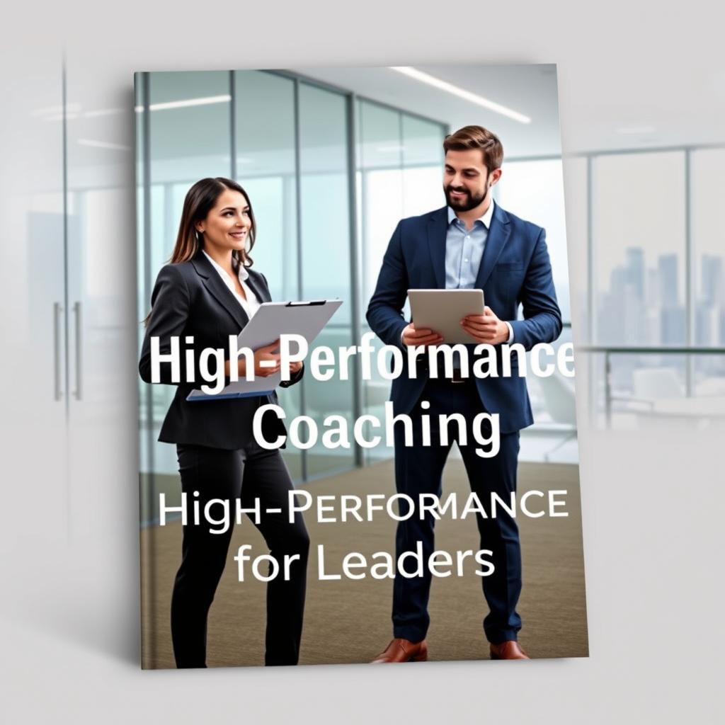 A realistic cover design for a high-performance coaching program featuring a professional woman and man