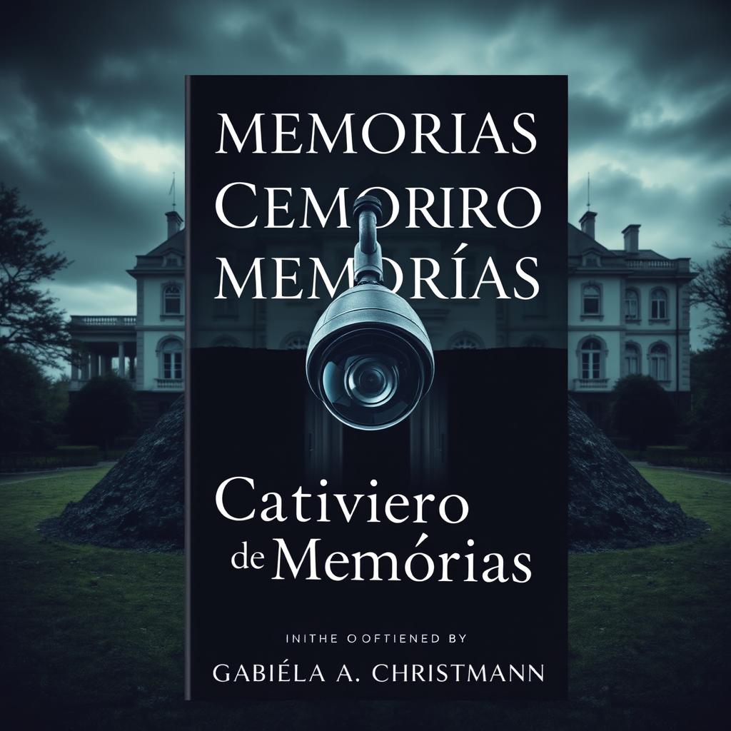 A captivating book cover for "Cativeiro de Memórias" written by Gabriela A