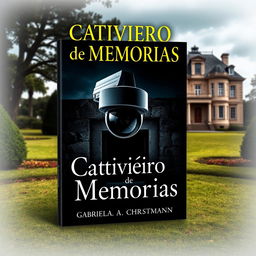 A captivating book cover for "Cativeiro de Memórias" written by Gabriela A