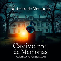 A captivating book cover for "Cativeiro de Memórias" written by Gabriela A