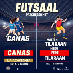 A captivating advertisement for two futsal matches