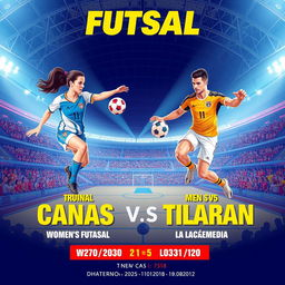 A captivating advertisement for two futsal matches