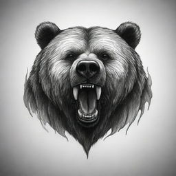 An imposing bear emblem showcasing raw strength and ferocity, crafted into a powerful tattoo design.