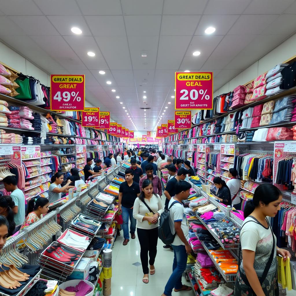 A busy Familia store interior filled with a wide selection of discounted products