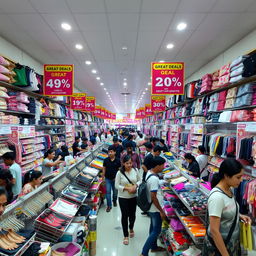 A busy Familia store interior filled with a wide selection of discounted products