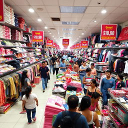 A busy Familia store interior filled with a wide selection of discounted products