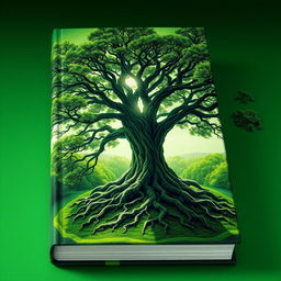 A striking book cover depicting a majestic tree with abundant branches and extensive roots