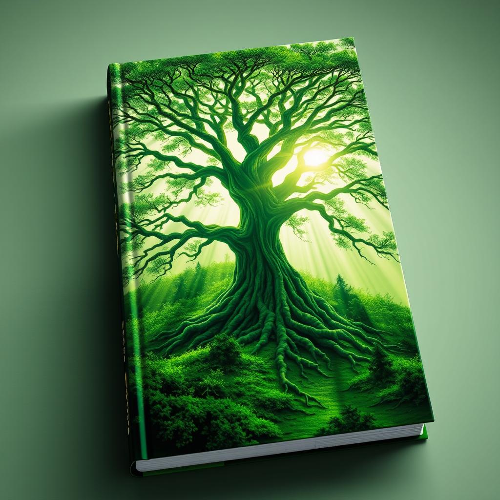 A striking book cover depicting a majestic tree with abundant branches and extensive roots