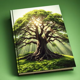 A striking book cover depicting a majestic tree with abundant branches and extensive roots