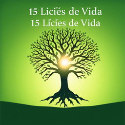 A book cover design featuring the title '15 Lições de Vida'