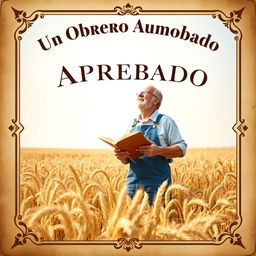 A vintage-style book cover with the title "Un Obrero Aprobado" prominently displayed in Spanish