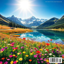 A beautiful and captivating magazine cover featuring a stunning natural landscape