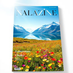 A beautiful and captivating magazine cover featuring a stunning natural landscape