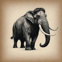 A symbol capturing the mighty presence of a mammoth, transformed into a distinctive tattoo design.