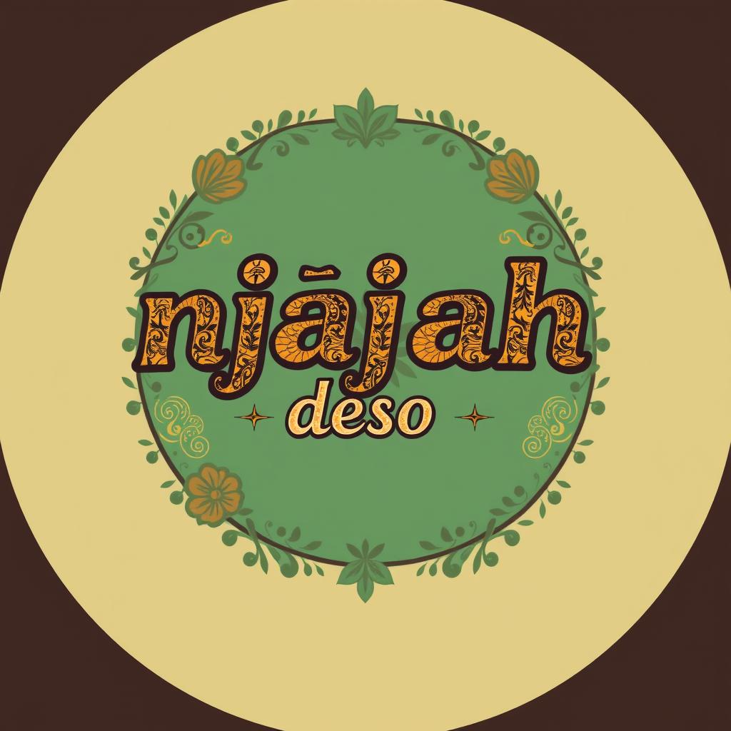 A stylish t-shirt design featuring the phrase "njajah deso" in bold, artistic font