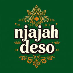 A stylish t-shirt design featuring the phrase "njajah deso" in bold, artistic font