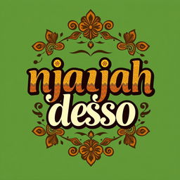 A stylish t-shirt design featuring the phrase "njajah deso" in bold, artistic font