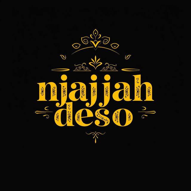 A stylish t-shirt design featuring the phrase "njajah deso" in bold, artistic font, set against a black background