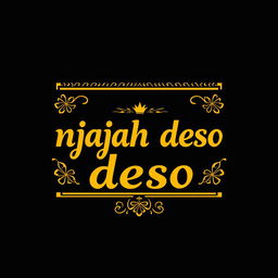 A stylish t-shirt design featuring the phrase "njajah deso" in bold, artistic font, set against a black background