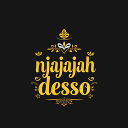 A stylish t-shirt design featuring the phrase "njajah deso" in bold, artistic font, set against a black background