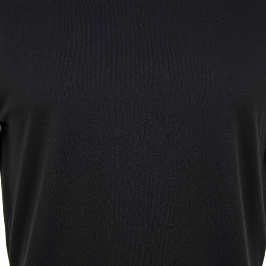 A classic black t-shirt, showcasing its sleek and minimalist design