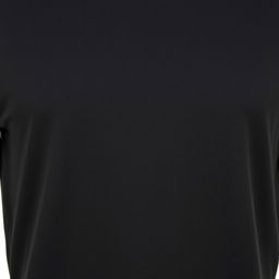 A classic black t-shirt, showcasing its sleek and minimalist design