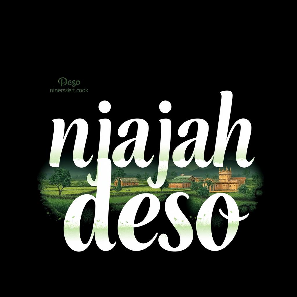 A stylish black t-shirt featuring the phrase "njajah deso" in an aesthetic and unique font