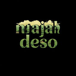 A stylish black t-shirt featuring the phrase "njajah deso" in an aesthetic and unique font