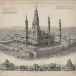 A visual timeline showing key moments in the 500-year history of the Barbary Mosque in India. From its initial construction, through various key historical events, to the present day.