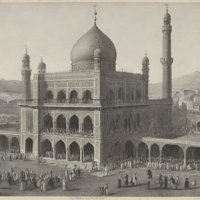 A visual timeline showing key moments in the 500-year history of the Barbary Mosque in India. From its initial construction, through various key historical events, to the present day.